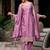 Floral Embroidered Regular Thread Work Straight Kurta with Trousers & Dupatta