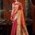 Pink tissue silk blend saree with floral zari border