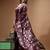 coffee brown silk blend stitch saree with offwhite hand-embroidered floral pallu