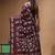 coffee brown silk blend stitch saree with offwhite hand-embroidered floral pallu