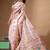 dusty coral silk blend stitch saree with multicolor hand-embroidered floral pallu