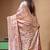 dusty coral silk blend stitch saree with multicolor hand-embroidered floral pallu