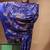 royal blue silk blend stitch saree with beige hand-embroidered floral pallu