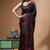 black silk blend stitch saree with red hand-embroidered floral pallu