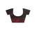 black silk blend stitch saree with red hand-embroidered floral pallu