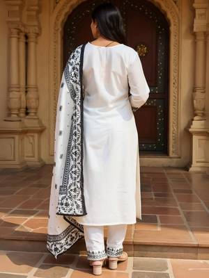 Women Embroidered Sequinned Pure Cotton Kurta with Trousers & Dupatta Kurta Sets 5
