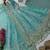sea green color sequin embroidery silk blend gown set