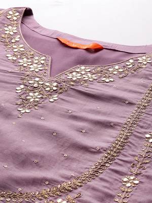 Embroidered Gotta Patti Kurta with Trousers & Dupatta 2