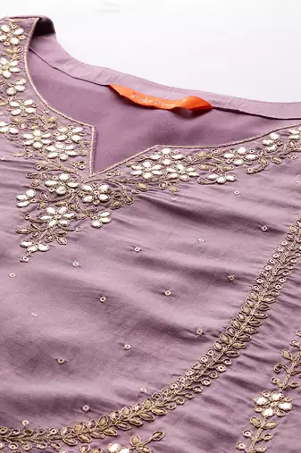 Embroidered Gotta Patti Kurta with Trousers & Dupatta