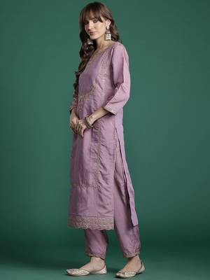 Embroidered Gotta Patti Kurta with Trousers & Dupatta 6