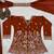 Dark Orange sequin And Embroidery Work Silk Blend Salwar Suit
