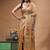 cinnamon brown silk blend stitch saree with multicolor hand-embroidered floral pallu