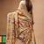 cinnamon brown silk blend stitch saree with multicolor hand-embroidered floral pallu