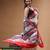 elegant off-white printed silk blend saree with red & black artistic border