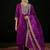 Notched Neck Floral Embroidered Liva Kurta with Trouser & Dupatta