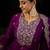 Notched Neck Floral Embroidered Liva Kurta with Trouser & Dupatta