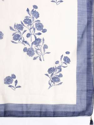 Floral Embroidered Thread Work Pure Cotton Kurta with Trousers & With Dupatta 5