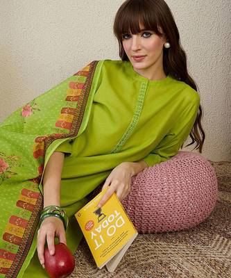Women Ethnic Motifs Embroidered Regular Kurta, Trousers With Dupatta 2