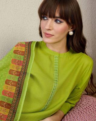 Women Ethnic Motifs Embroidered Regular Kurta, Trousers With Dupatta 3