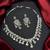 CZ Bridal Necklace Set, Statement Drop Earrings, Rhodium Plated Chandelier Jewelry