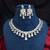 CZ Bridal Necklace Set, Statement Drop Earrings, Rhodium Plated Chandelier Jewelry