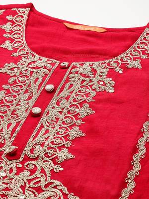Ethnic Motifs Embroidered Kurta with Trousers & With Dupatta 2