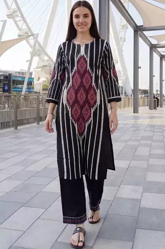 Women Printed Regular Pure Cotton Kurta with Palazzos