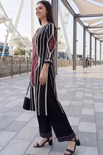 Women Printed Regular Pure Cotton Kurta with Palazzos