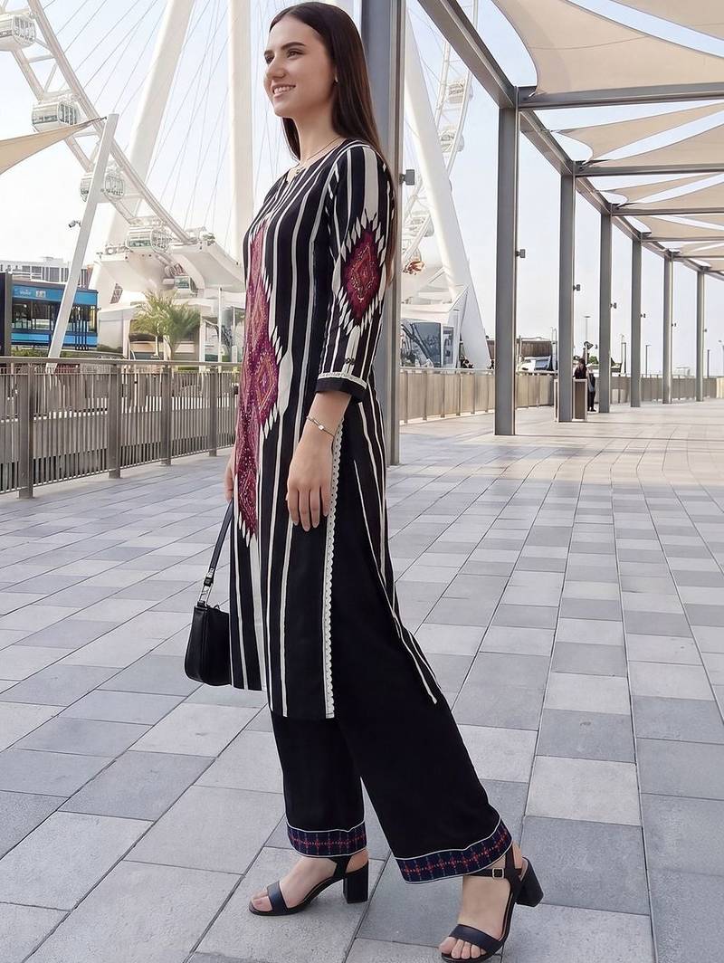 Women Printed Regular Pure Cotton Kurta with Palazzos