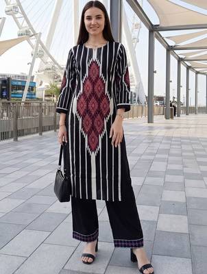 Women Printed Regular Pure Cotton Kurta with Palazzos 6