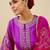 Floral Yoke Design Round Neck Thread Work Straight Kurta & Dupatta with Trousers
