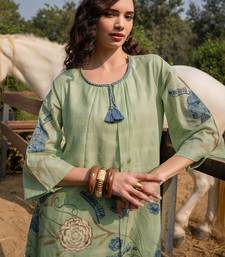 Women Floral Printed Regular Pure Cotton A-Line Kurta with Trousers