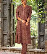Women Printed Regular Pure Cotton Kurta with Trousers