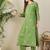 Floral Embroidered Round Neck Thread Work Straight Kurta & Trousers