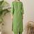 Floral Embroidered Round Neck Thread Work Straight Kurta & Trousers