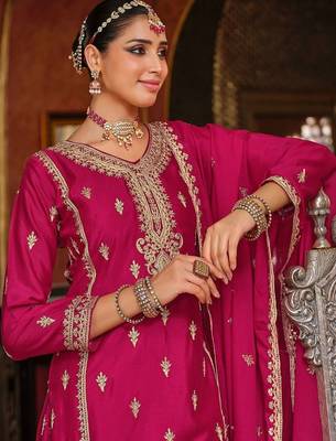 Women Ethnic Motifs Embroidered Regular Kurta with Sharara & With Dupatta 2