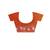 fire orange silk blend stitch saree with offwhite hand-embroidered floral pallu