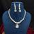 Pear Cut CZ Bridal Necklace Earrings Set, Teardrop Wedding Jewelry, Silver Statement Bridesmaid Prom