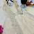 white color sequin embroidery silk blend gown set