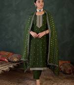 Women Ethnic Motifs Embroidered Kurta with Trousers & Dupatta