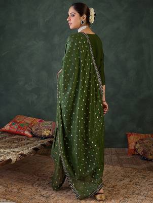 Women Ethnic Motifs Embroidered Kurta with Trousers & Dupatta 5