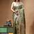 sage green silk blend saree with designer silver zari buta motifs & crystal 