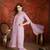 Elegant lavender mull chanderi embroidered kurti pant set