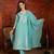  sea green mull chanderi embroidered kurti pant set