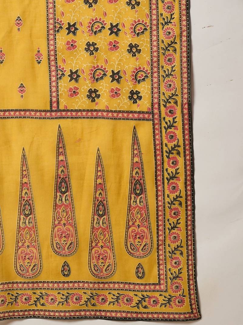 Women Ethnic Motifs Printed Regular Pure Cotton Kurta with Trousers & With Dupatta