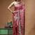 blush pink silk blend saree with silver zari floral motifs weaving & crystal 