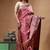 blush pink silk blend saree with silver zari floral motifs weaving & crystal 