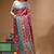 rose pink silk blend saree with designer silver zari crystal floral weaving & turquoise designer border