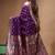 Royal purple katan silk saree with gold zari buta, banarasi border & woven pallu
