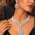 Cubic Zirconia Bridal Necklace Set, Silver Tone Teardrop Pendant Earrings, Prom Jewelry